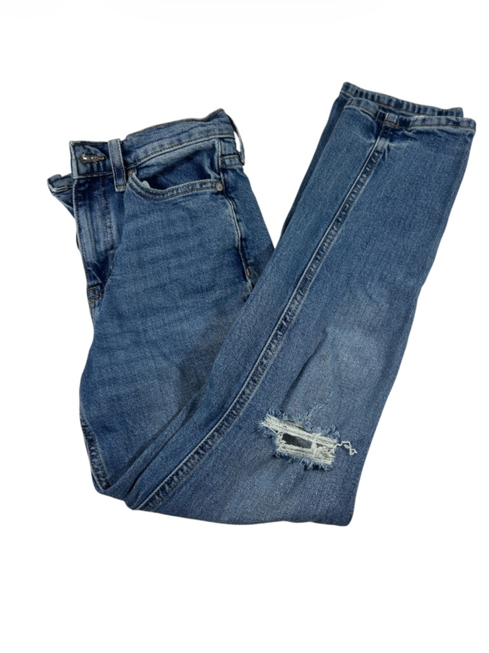 Banana Republic High-Rise Straight Distressed Jeans Zion Wash Size 25